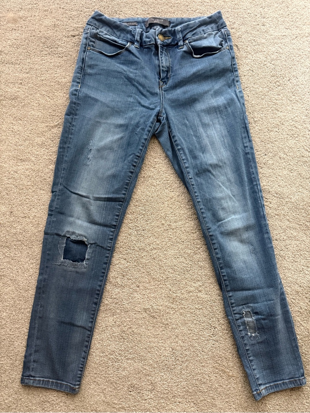 The Limited Distressed Denim Skinny Jeans - Blue